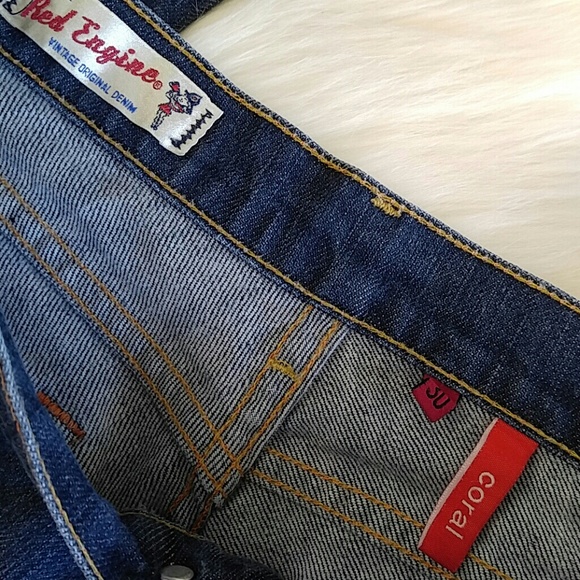 Red Engine Bell Bottom Jeans Coral Cut size 30 - Picture 2 of 6